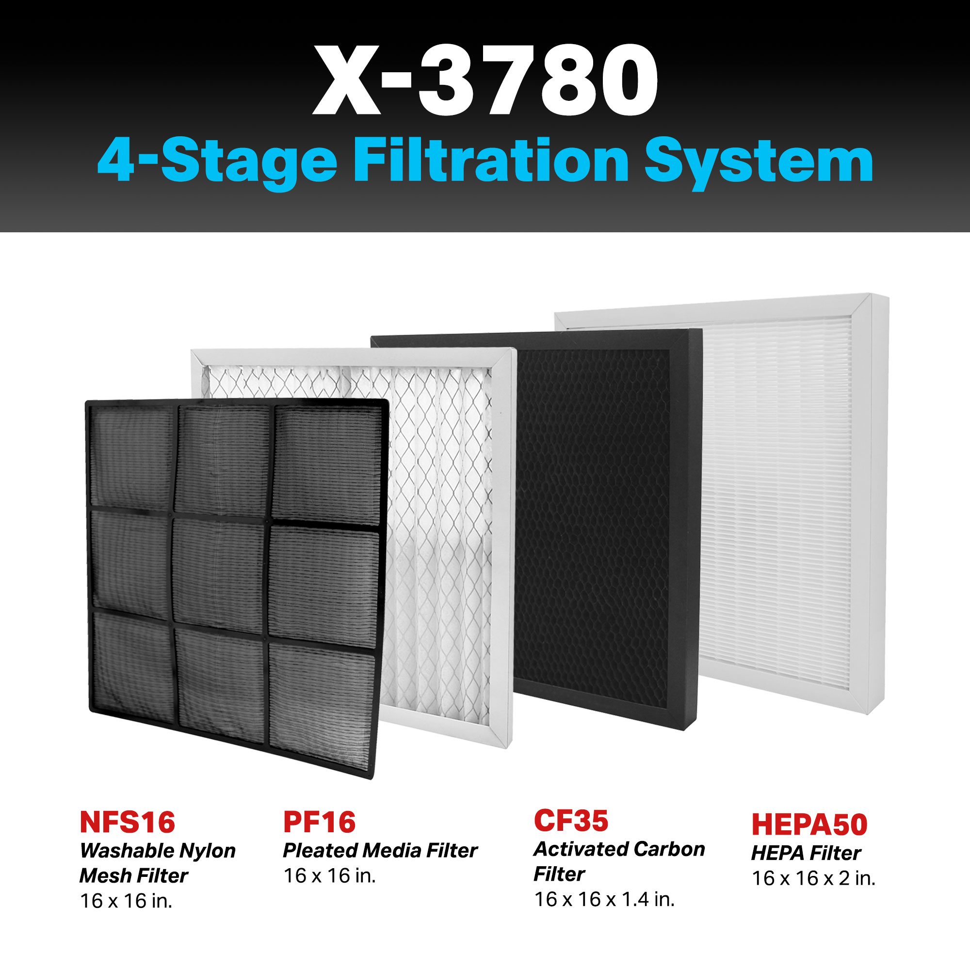 XPOWER X-3780 Professional 4-Stage HEPA Air Scrubber – XPOWER